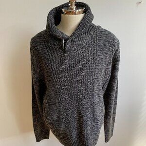 Weatherproof Vintage BNWT marbled shawl collar pullover sweater gray Large New